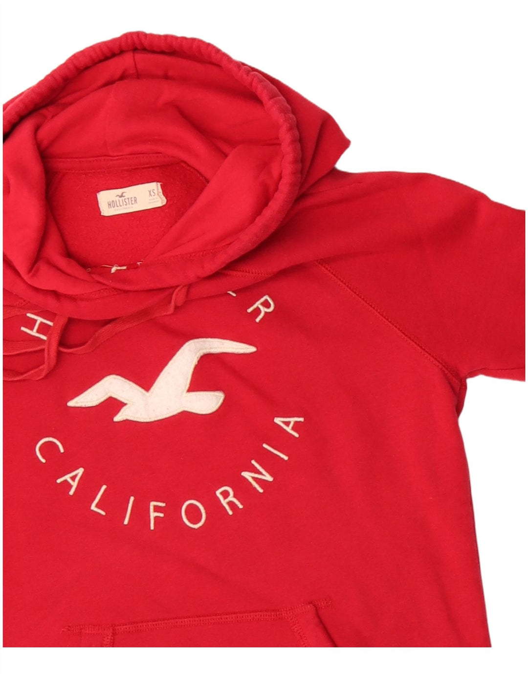 HOLLISTER Jersey con capucha gráfica para mujer Reino Unido 6 XS Algodón rojo