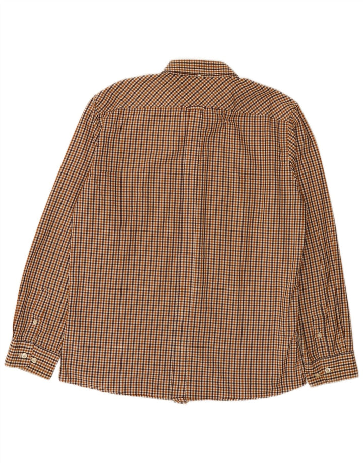 Camisa Ben Sherman para hombre grande de algodón a cuadros marrón