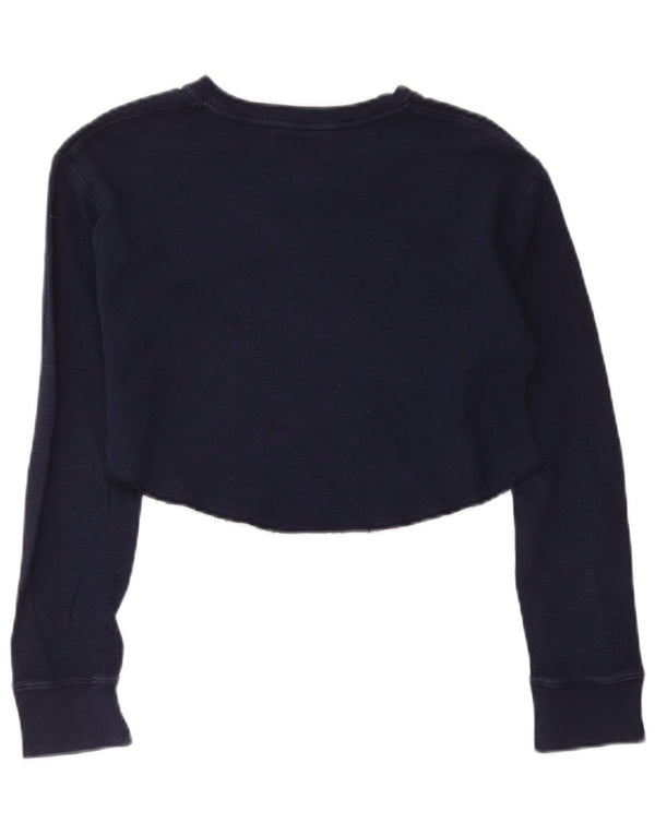 Polo Ralph Lauren Top corto para mujer de manga larga UK 18 XL Algodón azul marino