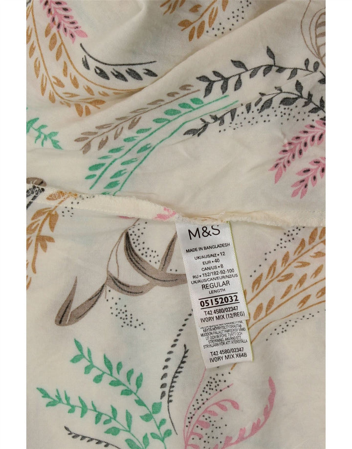 Marks & Spencer Vestido de verano para mujer UK 40 Medio Off White Viscosa floral