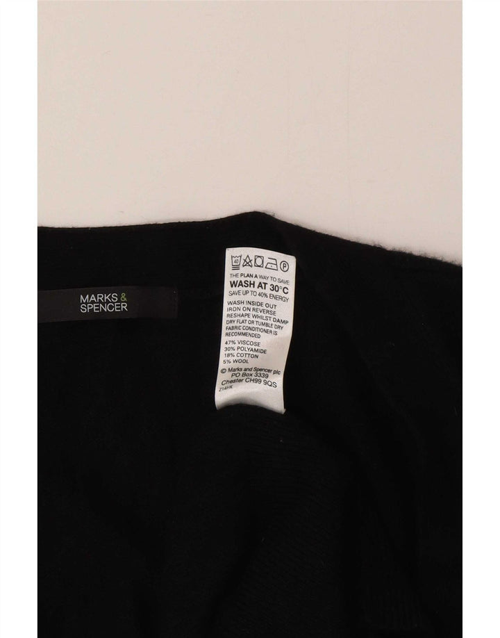 Marks & Spencer Suéter tipo cárdigan largo para mujer UK 42 Viscosa negra mediana