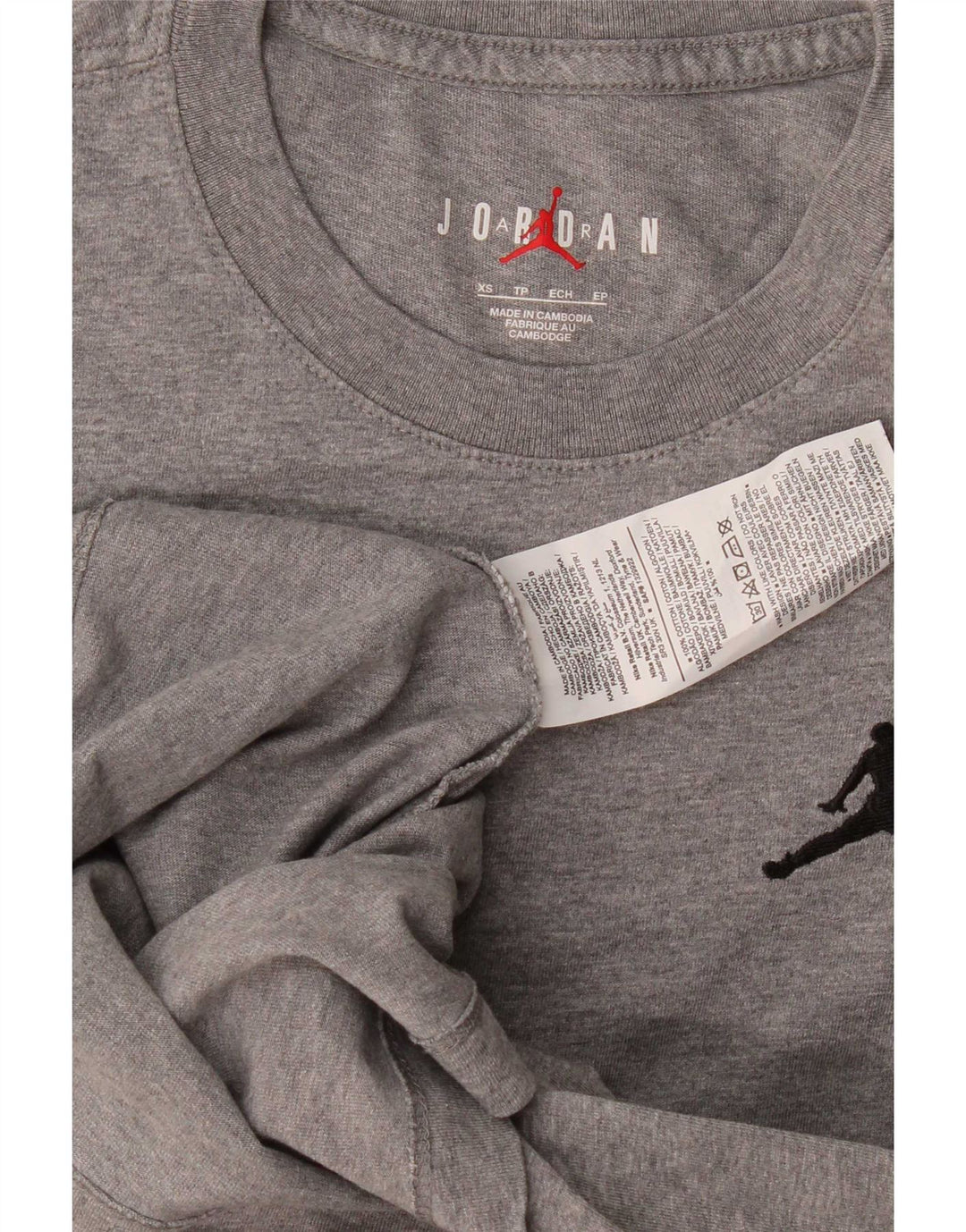 Camiseta Jordan para hombre Top XS Algodón moteado gris