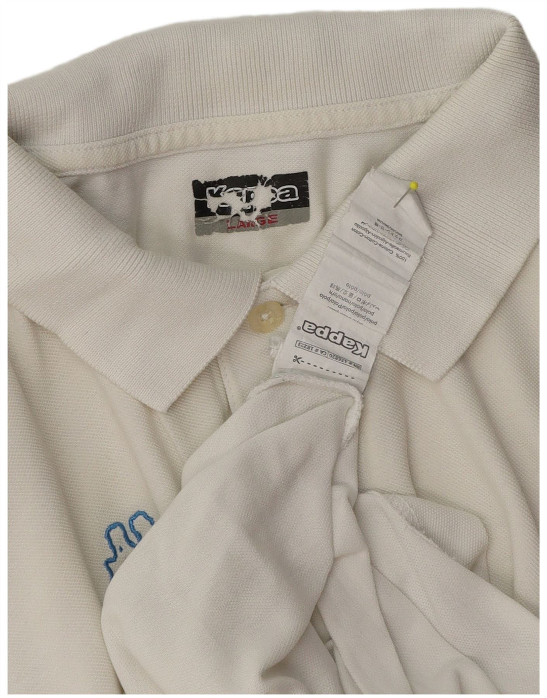 Kappa Polo Hombre Grande Blanco Algodón