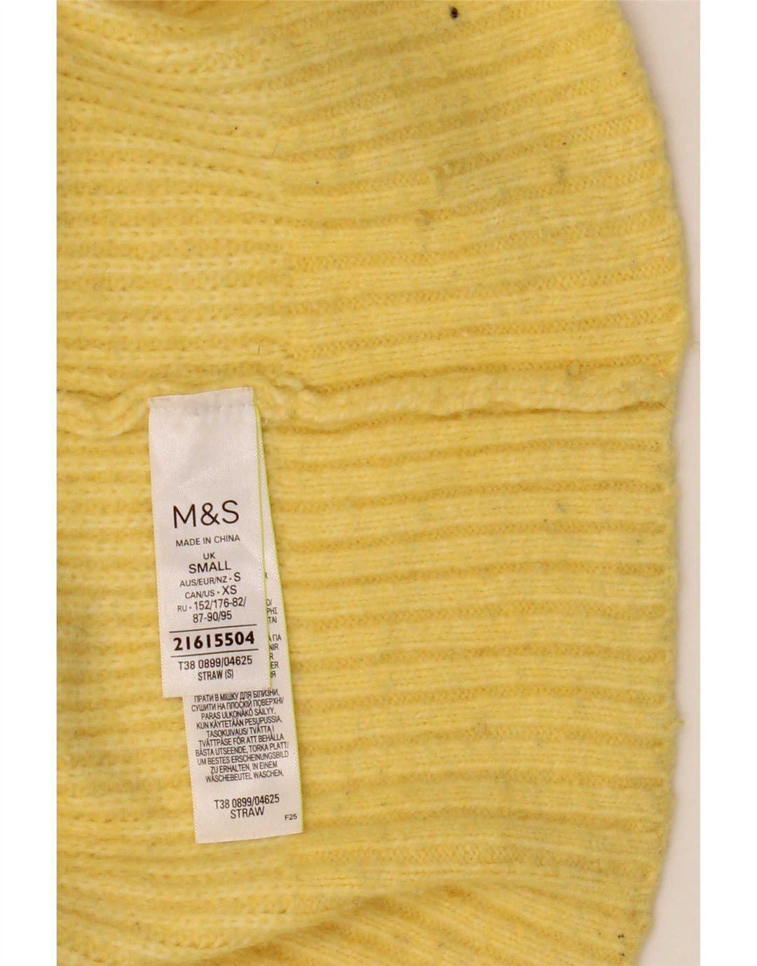 Marks & Spencer Suéter con Cuello Alto para Mujer UK 10 Small Yellow