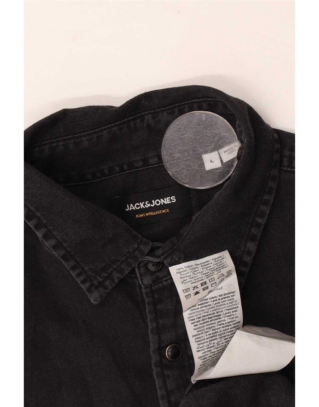 Jack & Jones Camisa Vaquera Grande De Algodón Negro Para Hombre