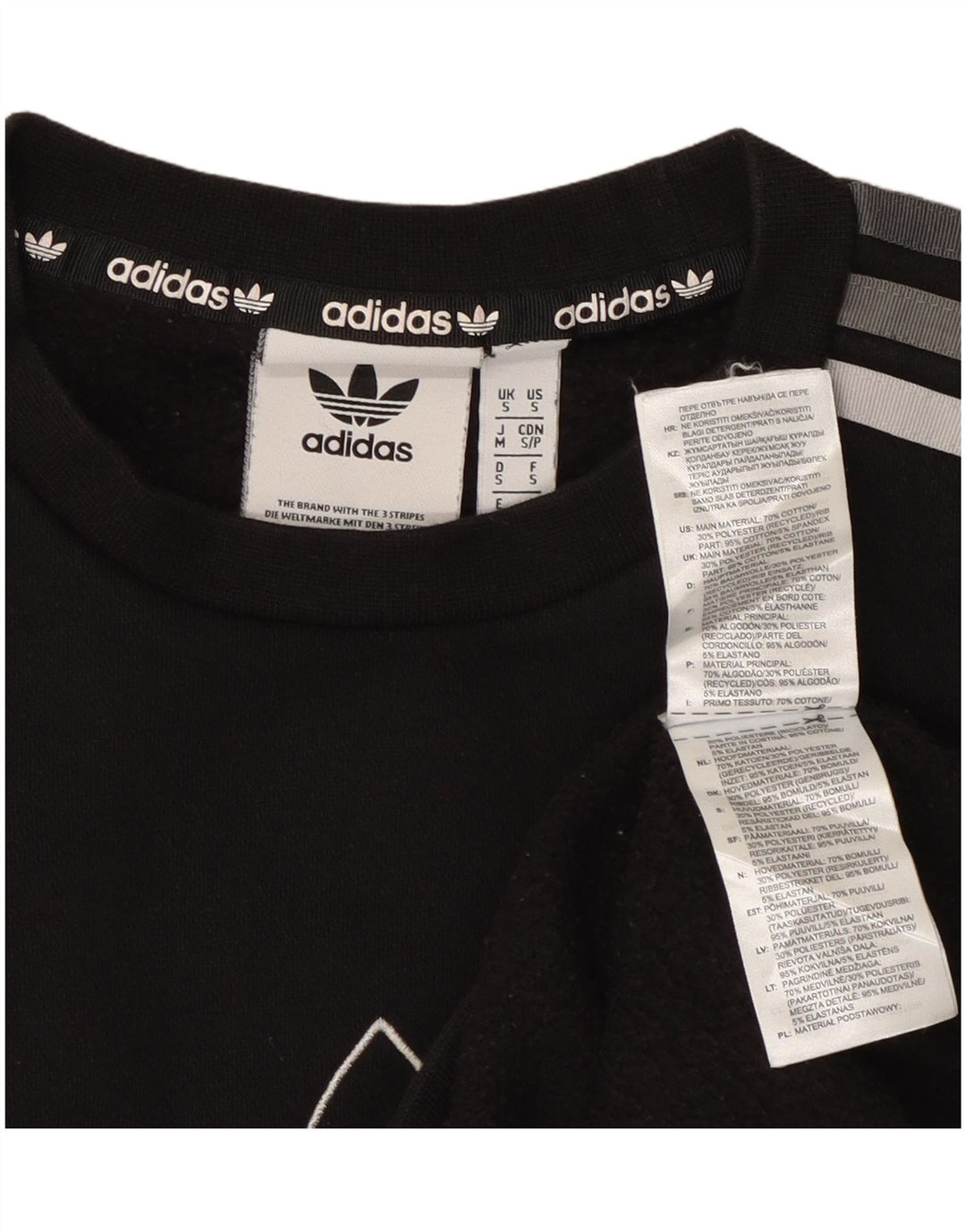 Adidas Hombre Sudadera Gráfica Jersey Pequeño Algodón Negro