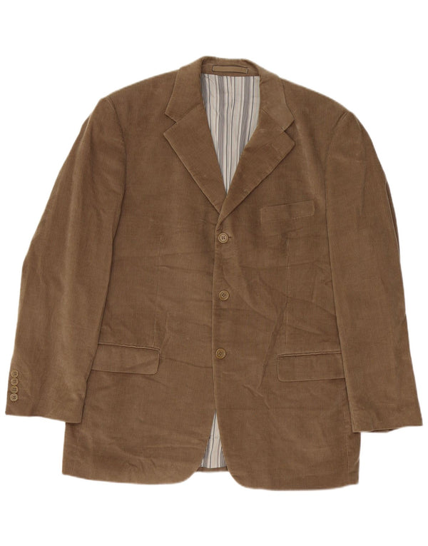 Marks & Spencer Chaqueta tipo blazer de pana con 3 botones para hombre UK 42 XL Algodón beige