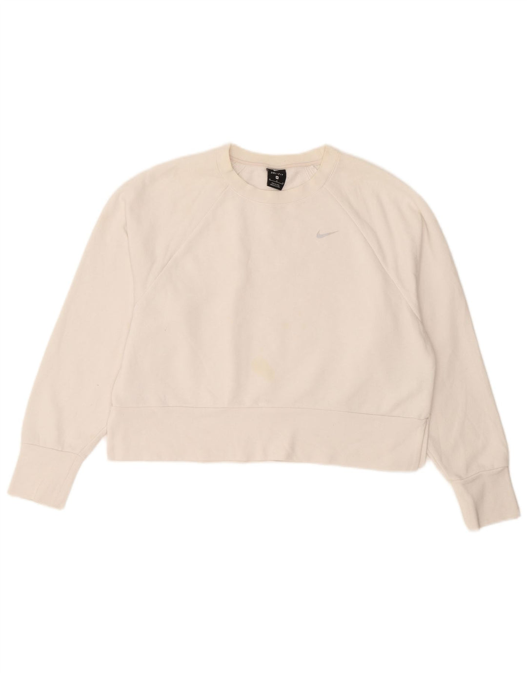 Nike - Sudadera corta para mujer, talla 40, poliéster blanco mediano
