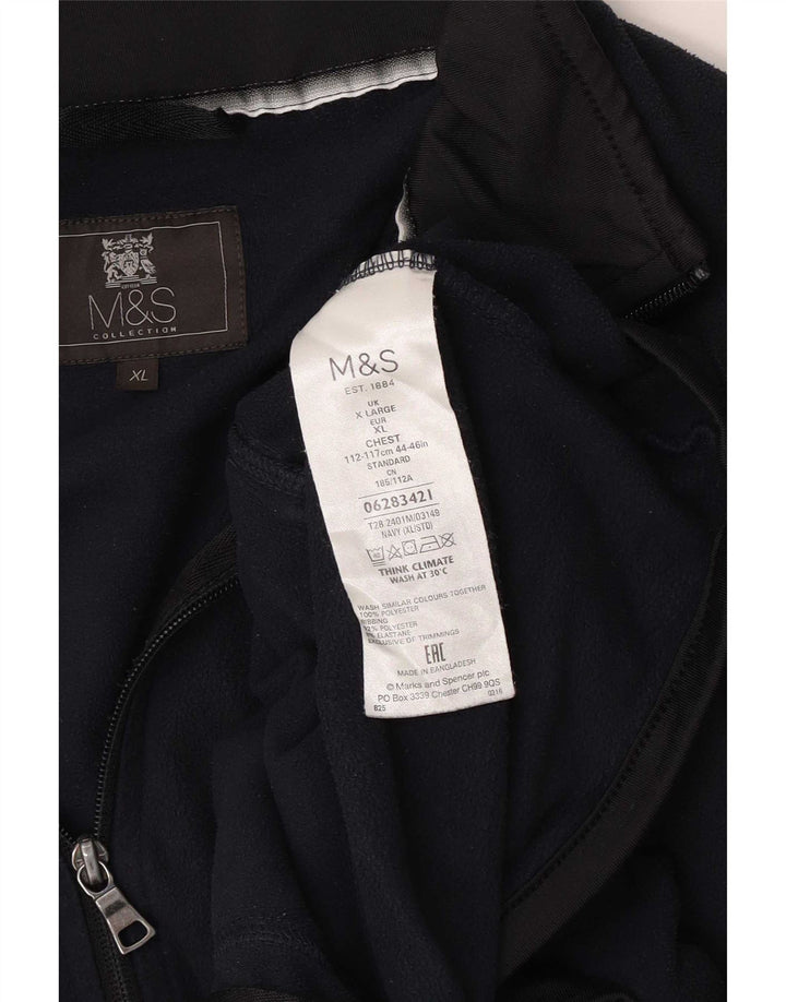 Marks & Spencer Chaqueta polar para hombre UK 42 XL Poliéster azul marino