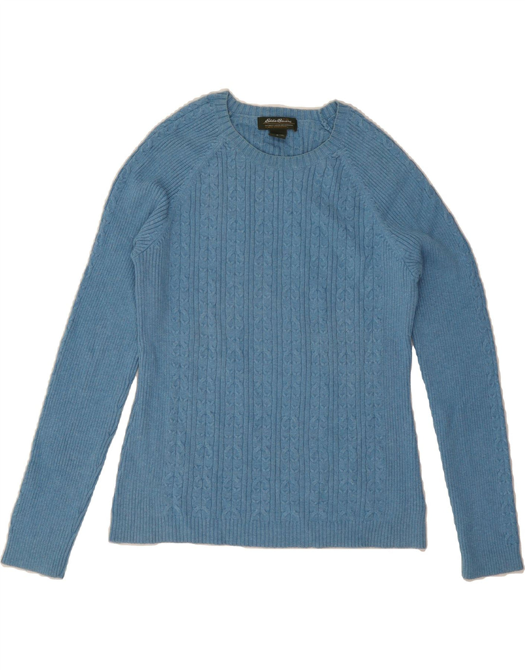EDDIE BAUER Womens Crew Neck Jumper Sweater UK 12 Medium Blue Cotton Vintage Eddie Bauer and Second-Hand Eddie Bauer from Messina Hembry 