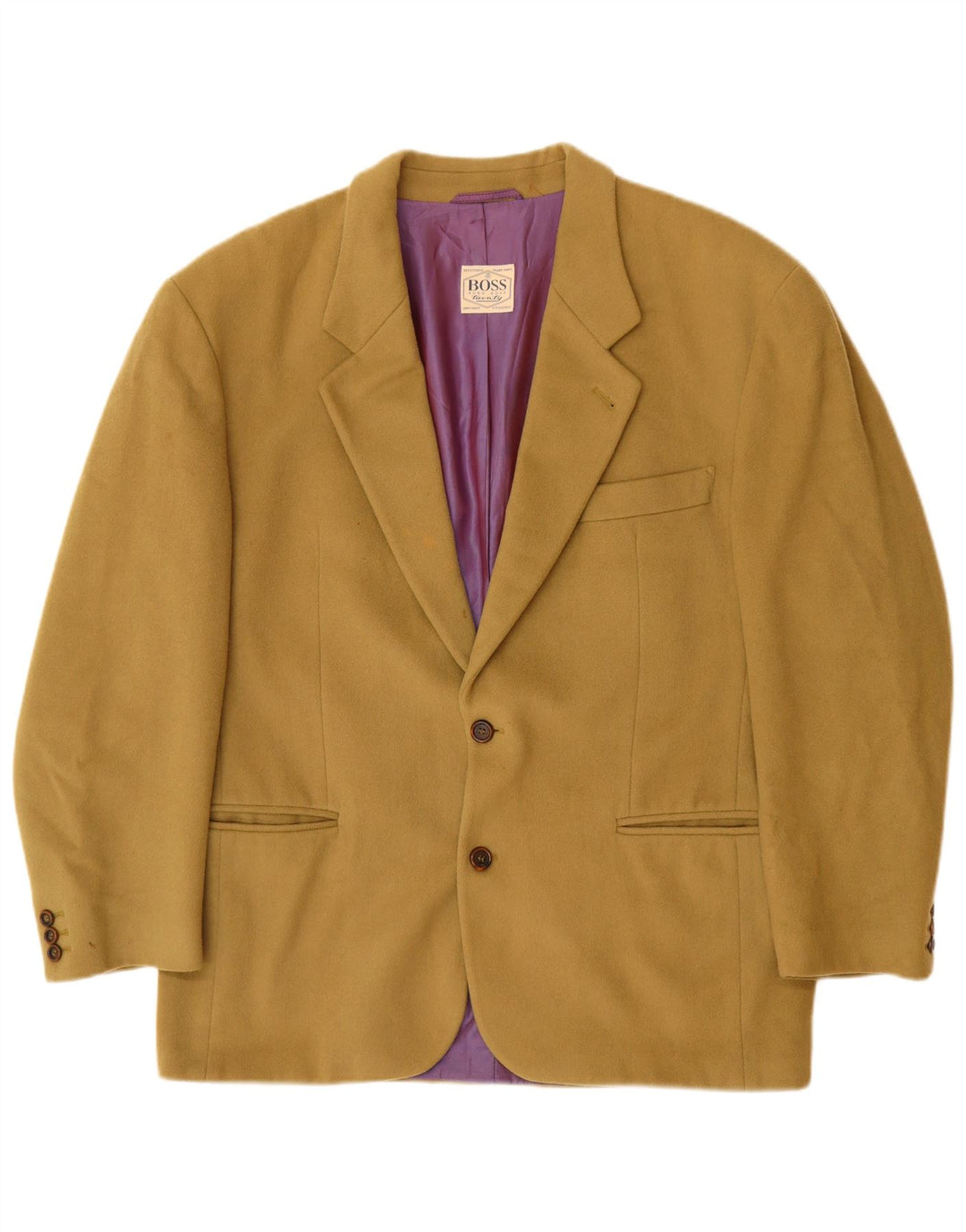 HUGO BOSS Chaqueta tipo blazer de 2 botones para hombre EU 52 XL Lana beige