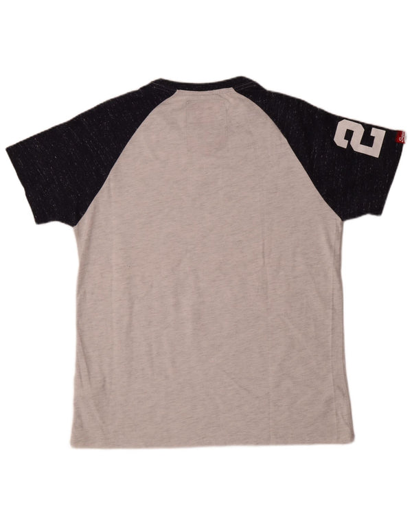 Superdry Camiseta gráfica para hombre Top XL de algodón con bloques de color gris