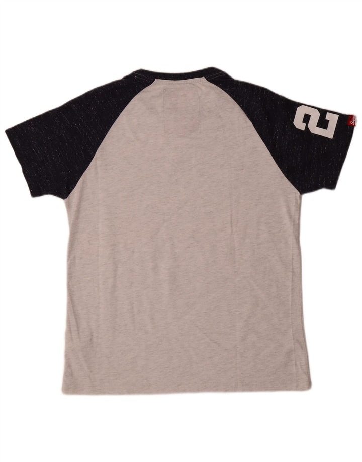 Superdry Camiseta gráfica para hombre Top XL de algodón con bloques de color gris