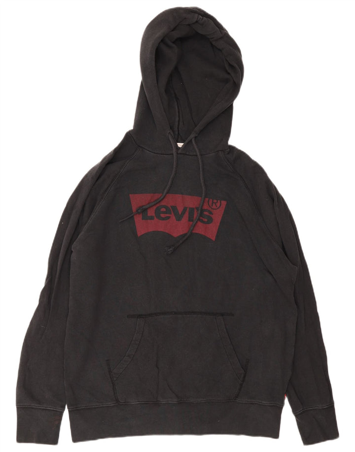 Levi's Hombre Sudadera Con Capucha Gráfica Jersey De Algodón Negro Mediano