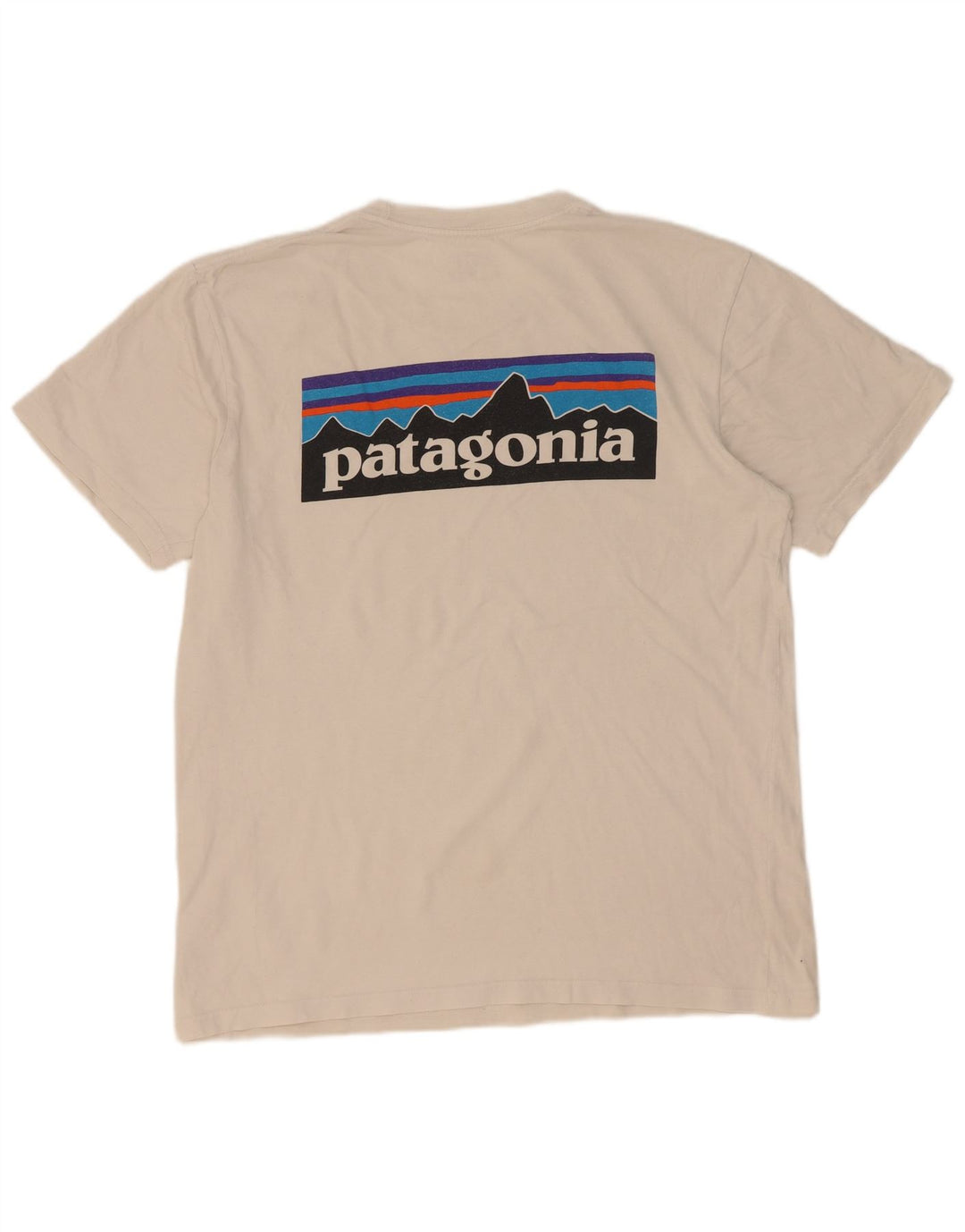 Patagonia Hombre Regular Fit Graphic Camiseta Top Algodón Blanco Mediano