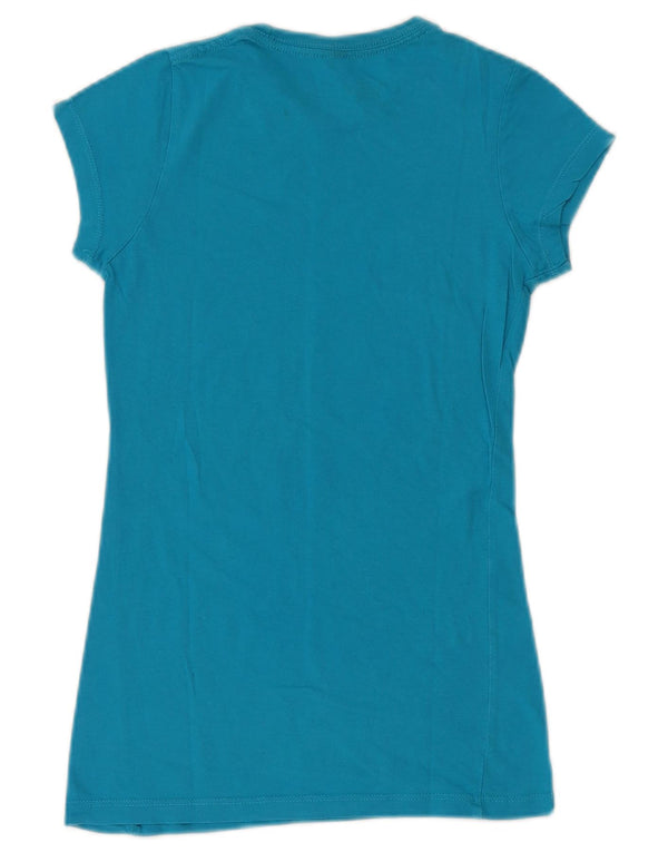 Hard Rock Cafe Mujer Berlin Graphic Camiseta Top UK 2 2XS Algodón Azul