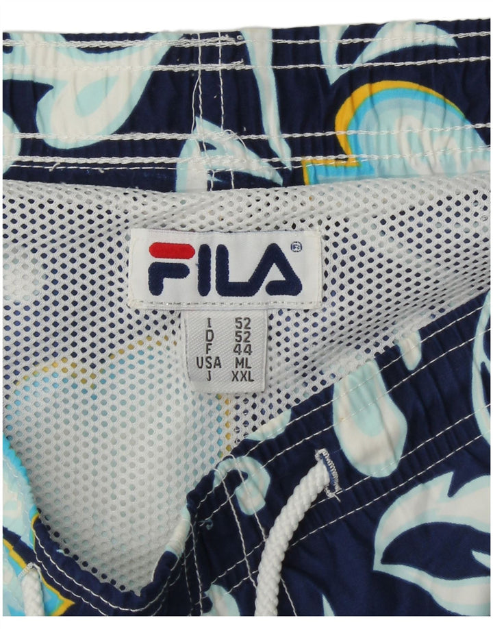 FILA Bañador Hombre IT 52 XL Azul Marino Floral Algodón