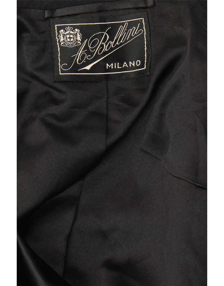 Vintage hombres doble pecho traje de 2 piezas pequeño W28 L28 negro