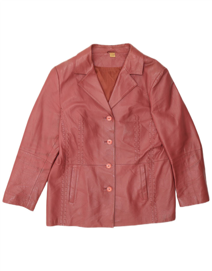 Vintage mujer chaqueta de cuero Reino Unido 16 rosa grande