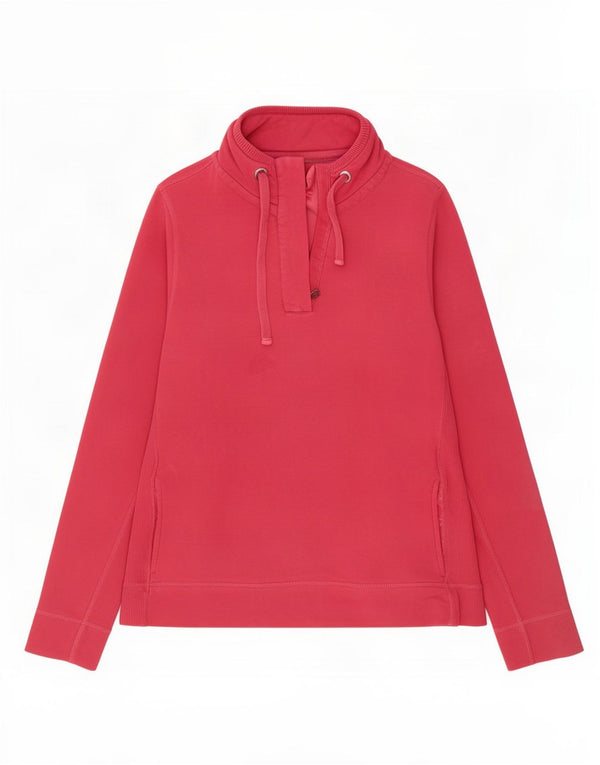 Fat Face Sudadera con Cuello y Cremallera para Mujer UK 46 Large Pink Cotton