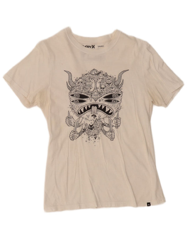 Hurley Camiseta gráfica para mujer Top UK 10 Small White Cotton