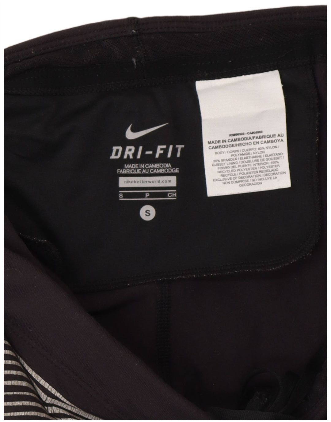 NIKE Leggings Dri Fit para Mujer UK 8 Small Gris Pinstripe Nylon