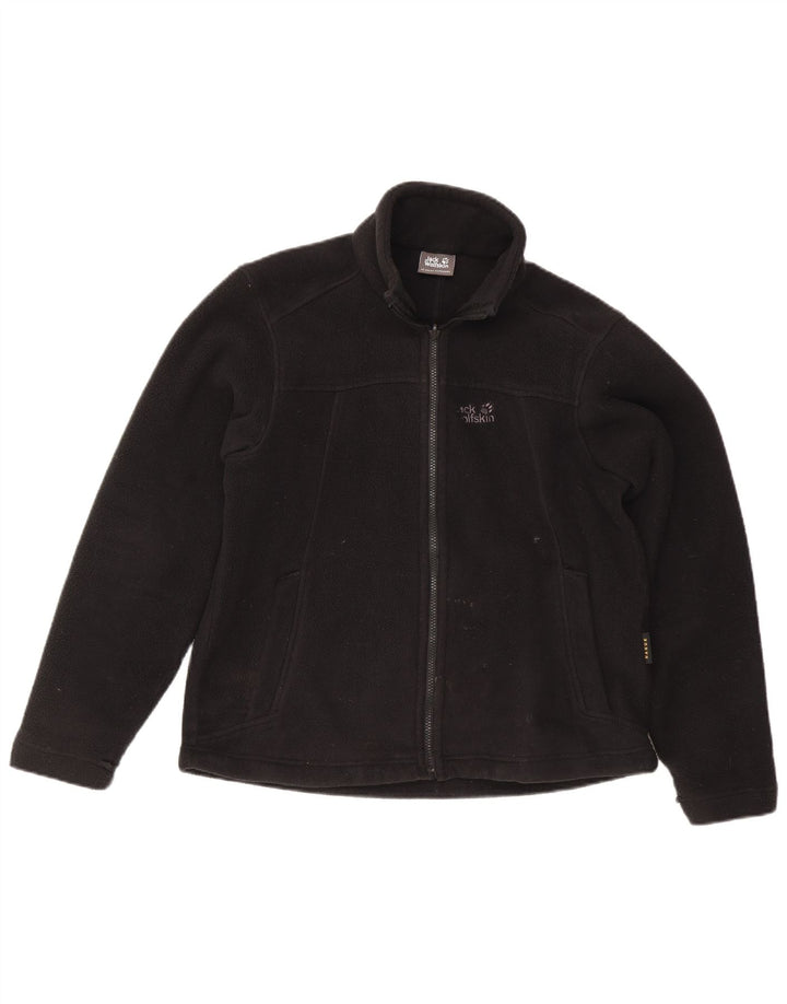 Jack Wolfskin Chaqueta polar con forro para mujer UK 44 Grande Poliéster negro