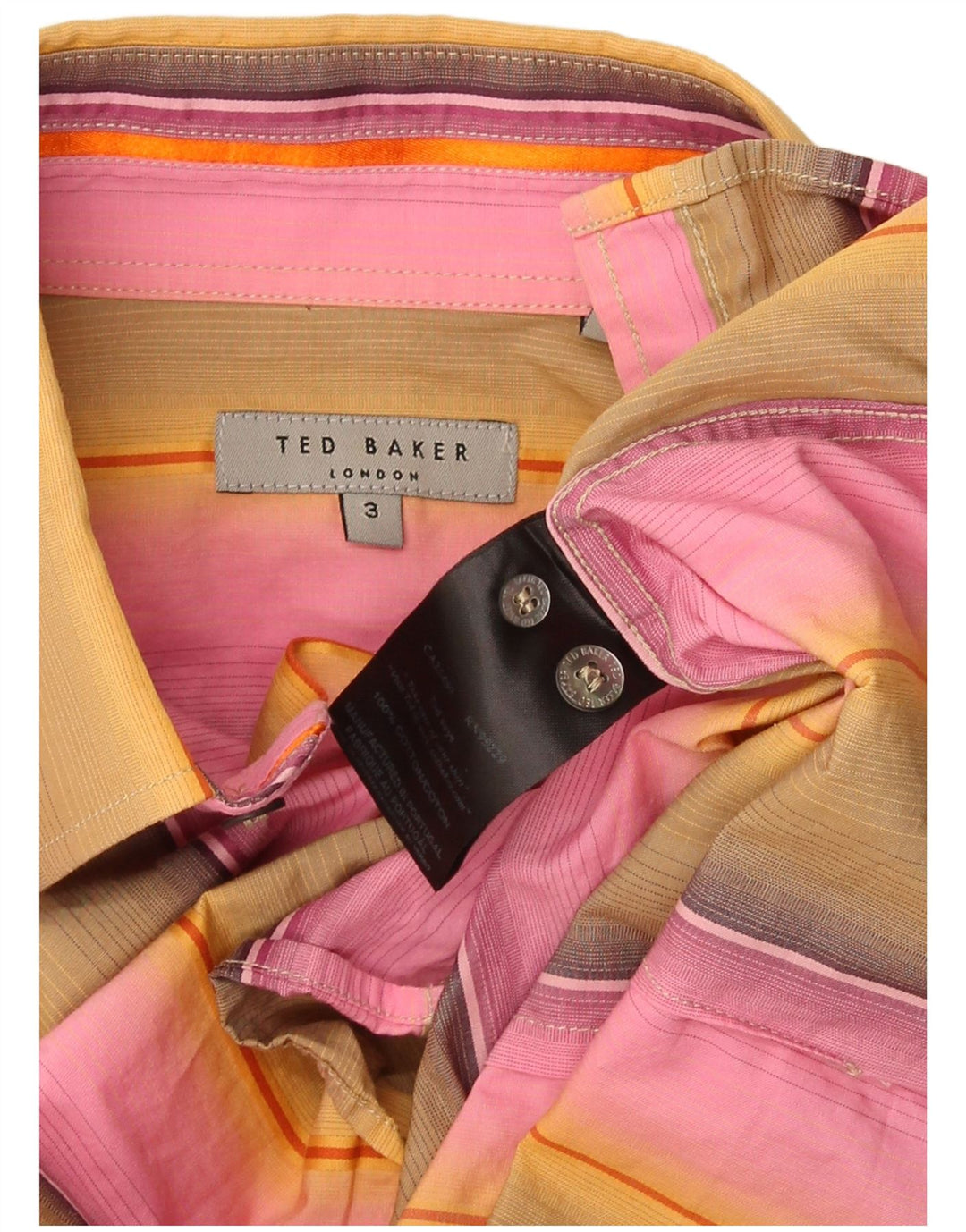 Ted Baker Camisa para hombre Talla 3 Mediana Algodón a rayas multicolor