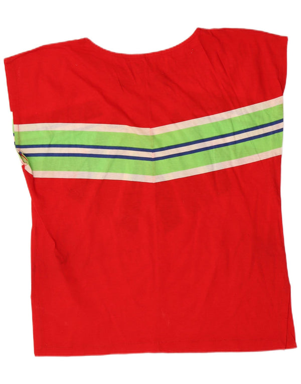Vintage mujer camiseta gráfica Top IT 46 gran festival de rayas rojas