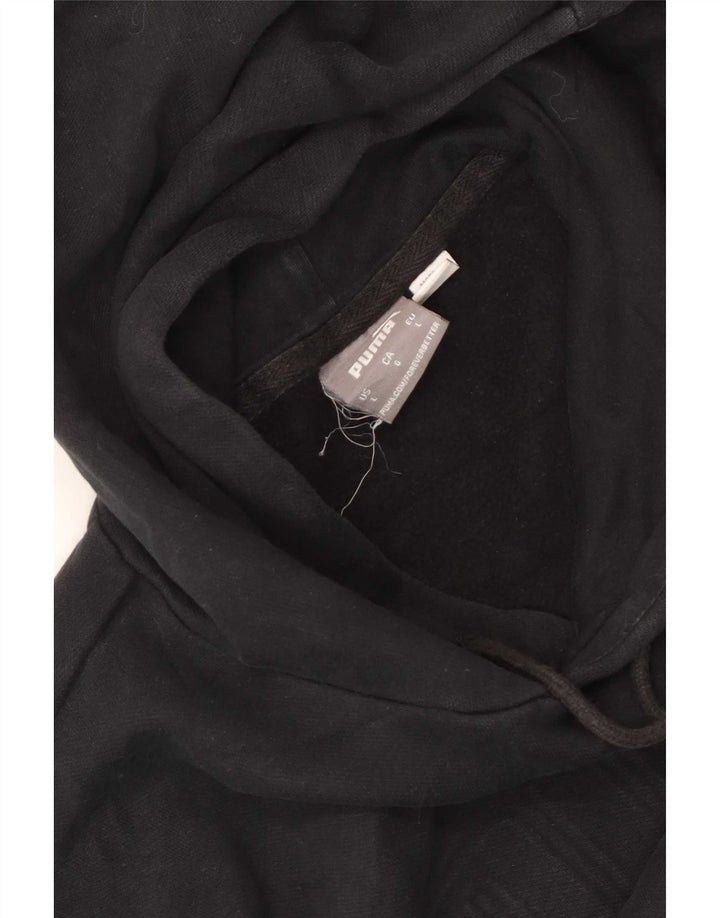 Puma Sudadera con capucha gráfica para hombre, talla grande, color negro