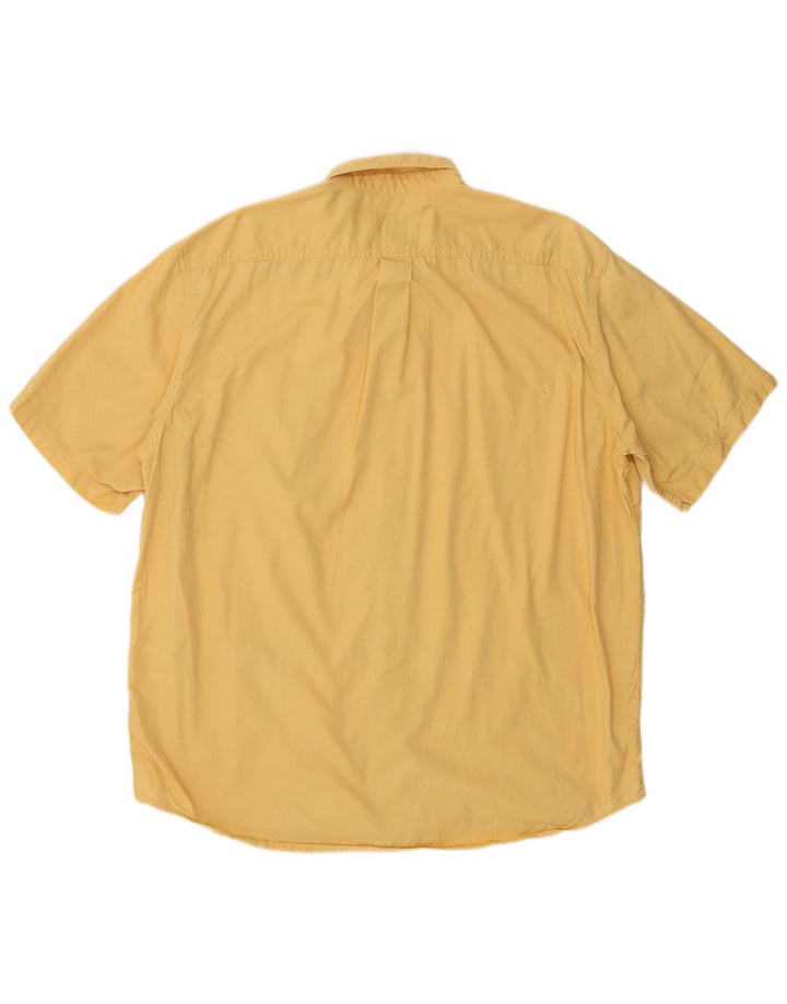 Eddie Bauer Camisa de manga corta para hombre de algodón amarillo grande