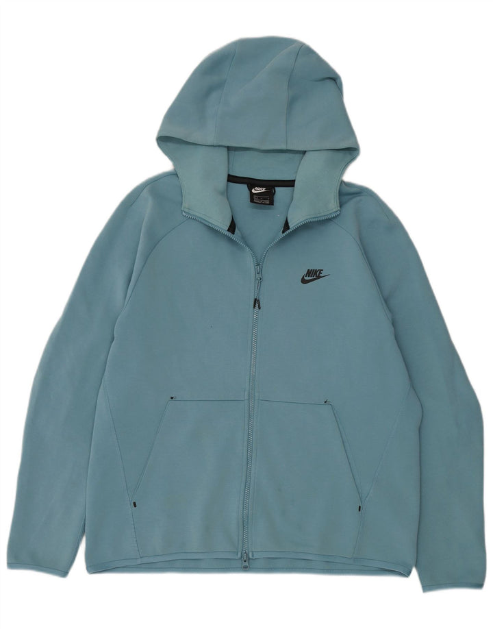 Nike - Sudadera con capucha y cremallera para hombre, talla grande, algodón azul
