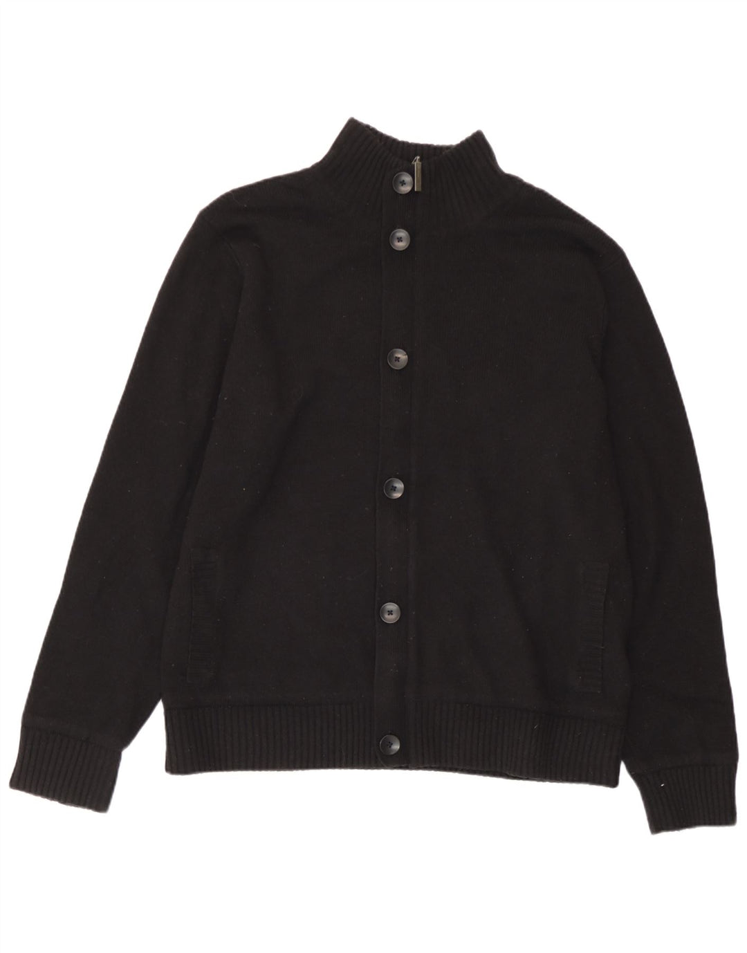 Marks & Spencer - Cárdigan para hombre, talla grande, lana de cordero negra