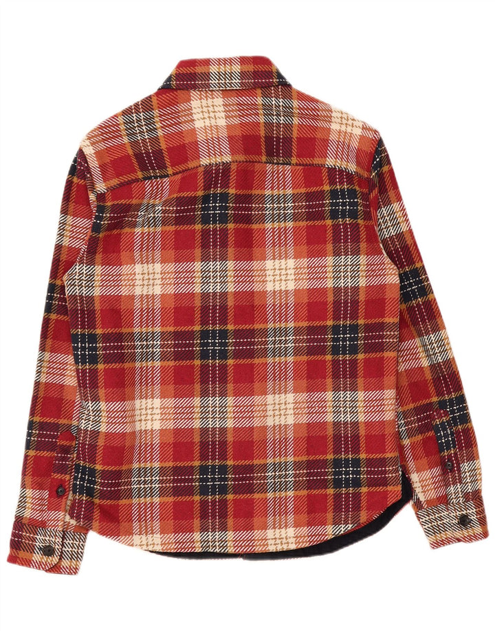 Marks & Spencer Camisa Sobrecamisa Para Hombre Poliéster A Cuadros Rojos Pequeños