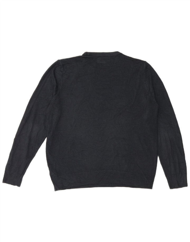 Marks & Spencer - Jersey de cuello redondo para hombre, talla grande, acrílico azul marino