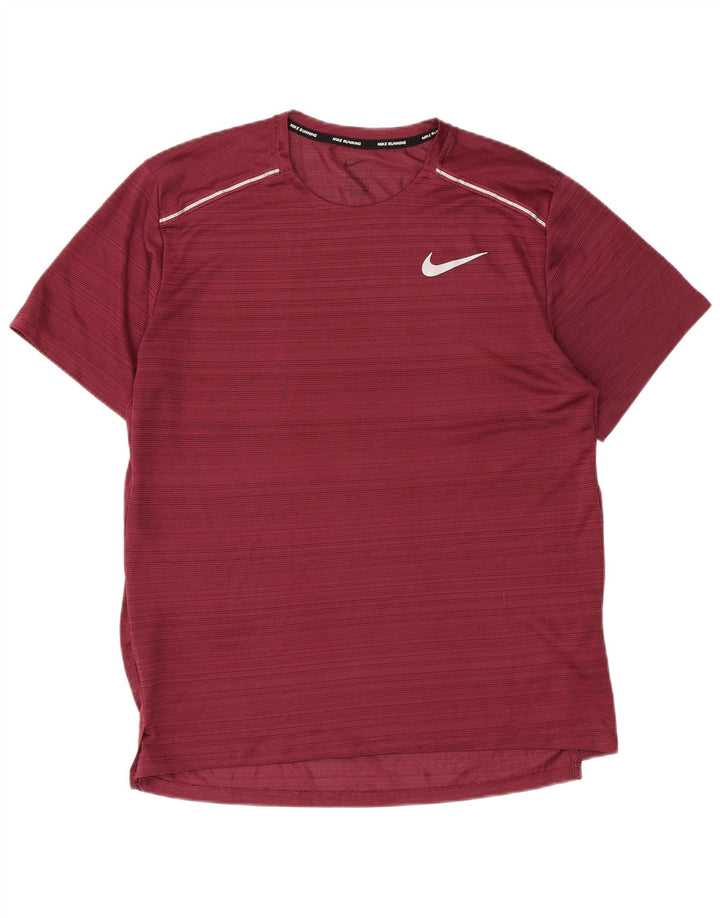 Nike Camiseta Dri Fit para Hombre Top Grande Granate Rayas Poliéster