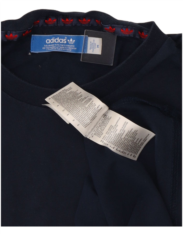 Camiseta Adidas Hombre Top Medium Azul Marino Rayas Algodón