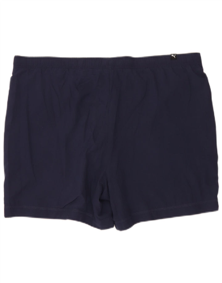 Puma Pantalones cortos deportivos para hombre grande poliéster azul marino