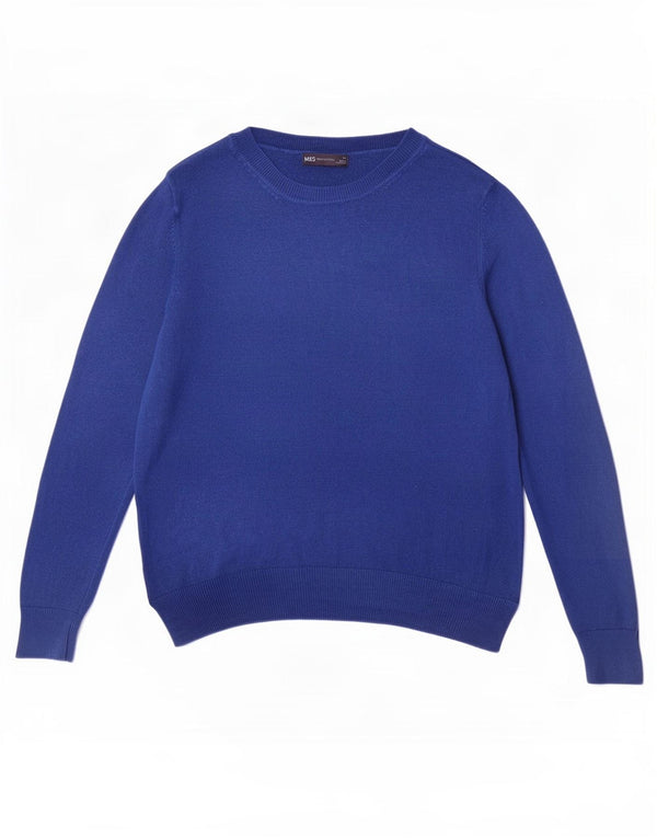 Marks & Spencer Jersey con Cuello Barco para Mujer UK 40 Acrílico Azul Medio