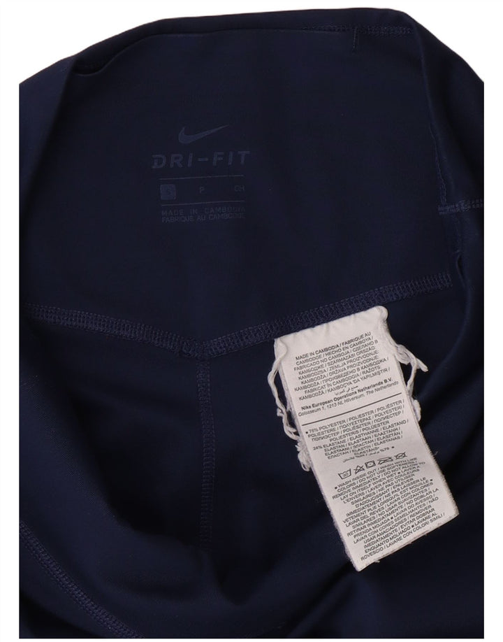 NIKE Leggings Dri Fit para mujer UK 10 Small Azul marino Poliéster