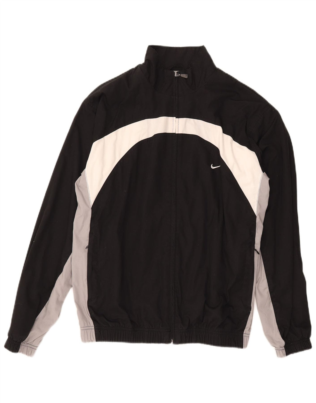 Nike Chaqueta de chándal para hombre UK 39/41 Mediano Negro Colorblock Poliéster