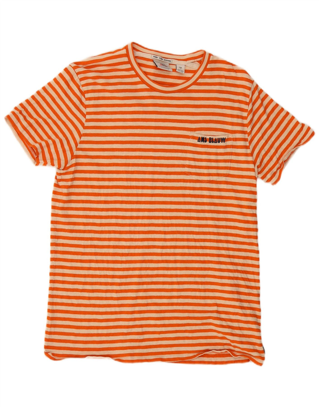 SCOTCH & SODA Camiseta Mujer Top UK 40 Large Naranja Rayas Algodón