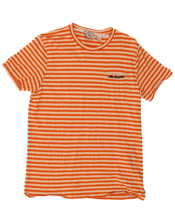 SCOTCH & SODA Camiseta Mujer Top UK 40 Large Naranja Rayas Algodón