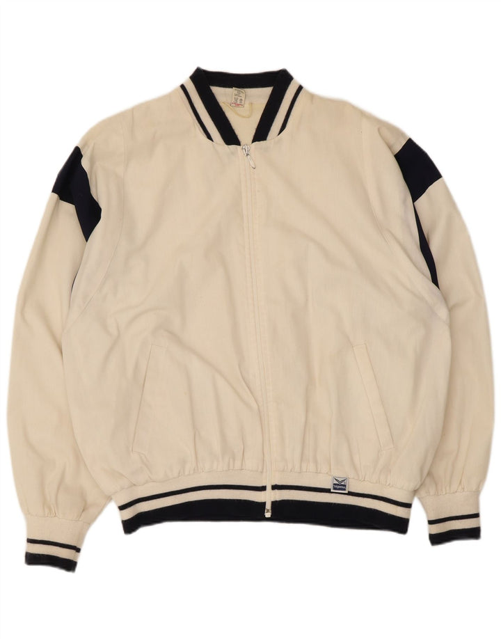 Trigema Chaqueta Bomber Hombre IT 52 XL Poliéster Color Block Blanco
