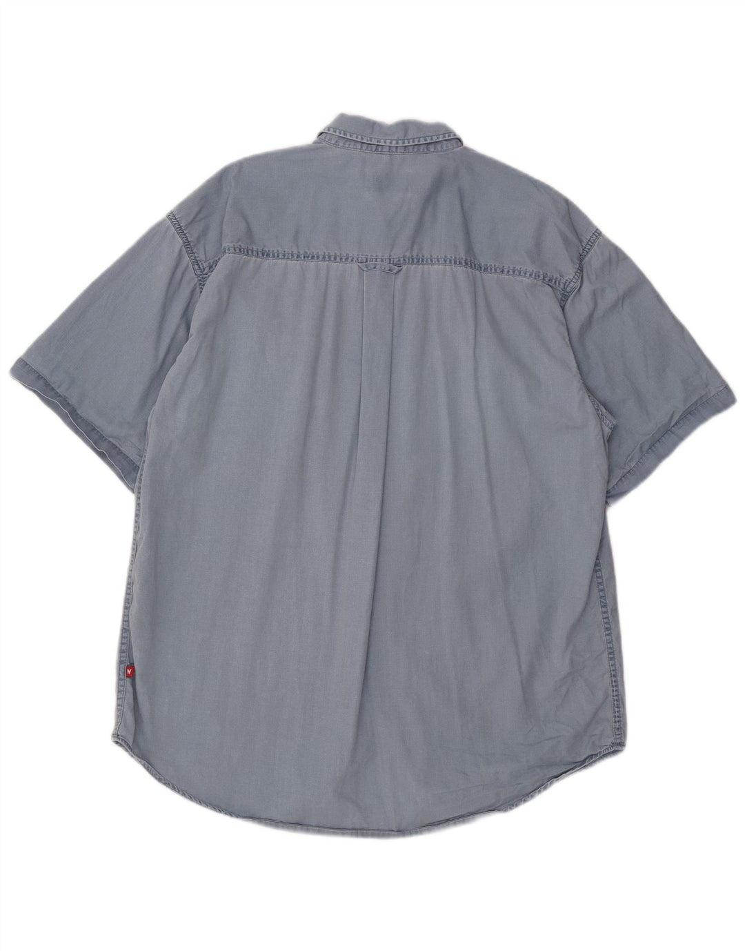 Wrangler - Camisa de manga corta para hombre, algodón azul grande