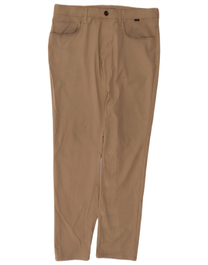 Pantalones casuales delgados para hombre vintage W33 L31 Poliéster beige