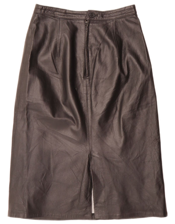 Falda de cuero de cintura alta vintage para mujer EU 38 Medio W26 Negro