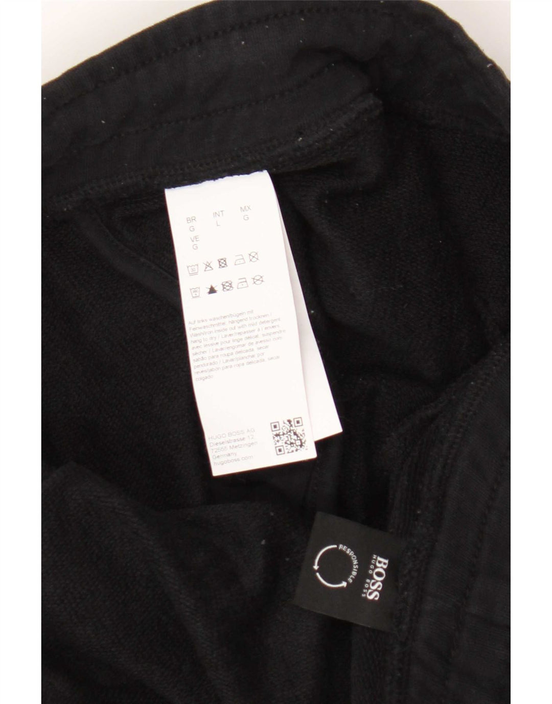 Hugo Boss Hombre Shorts Deportivos Grande Algodón Negro