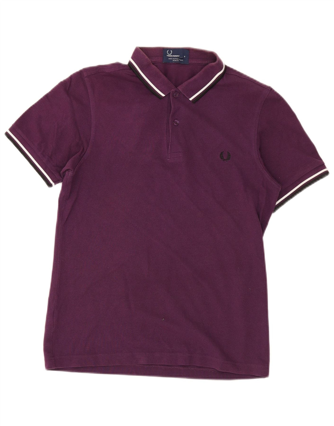 Fred Perry Polo Slim Fit Para Hombre De Algodón Morado Pequeño