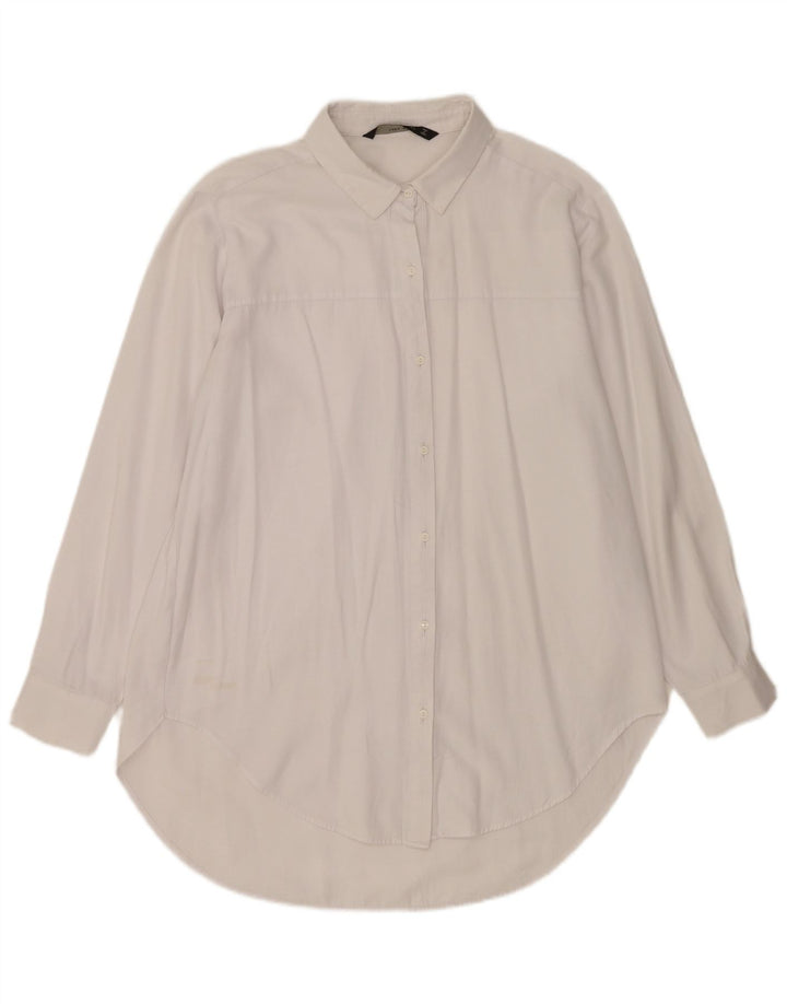 Zara Mujer Camisa UK 46 Grande Algodón Blanco